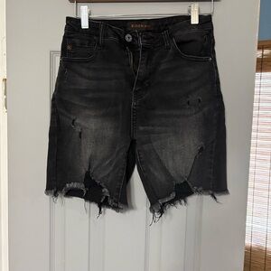 Risen Jeans Black High-Rise Denim Shorts